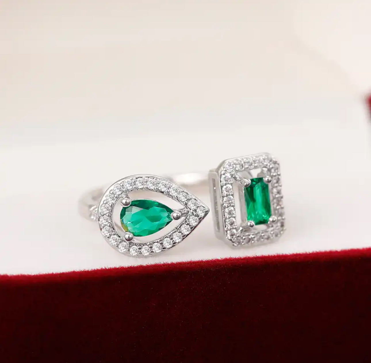 RING DIAMANTE - SILVER/GRÖN