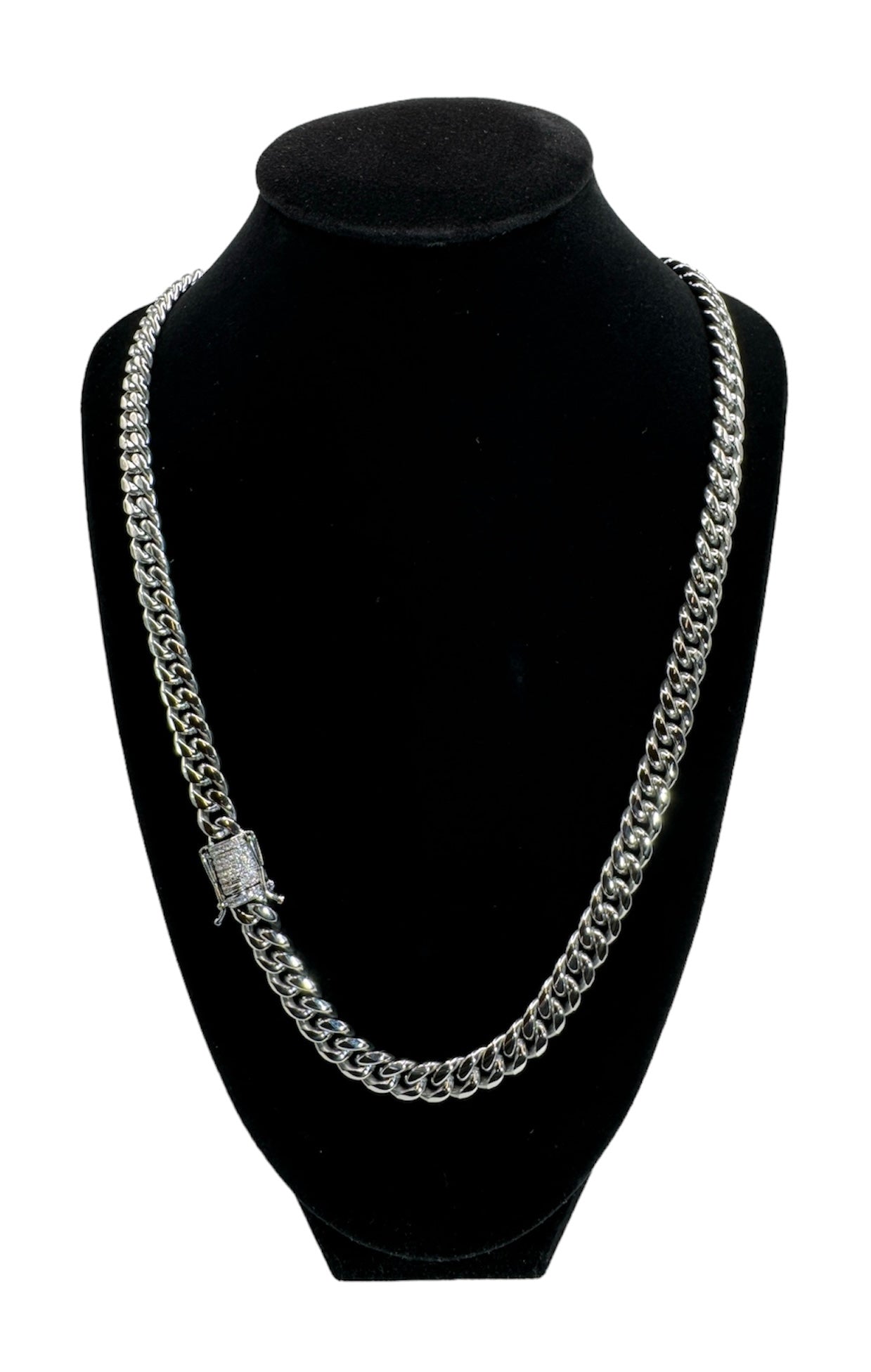 CUBAN HALSBAND LYX - SILVER (8MM)