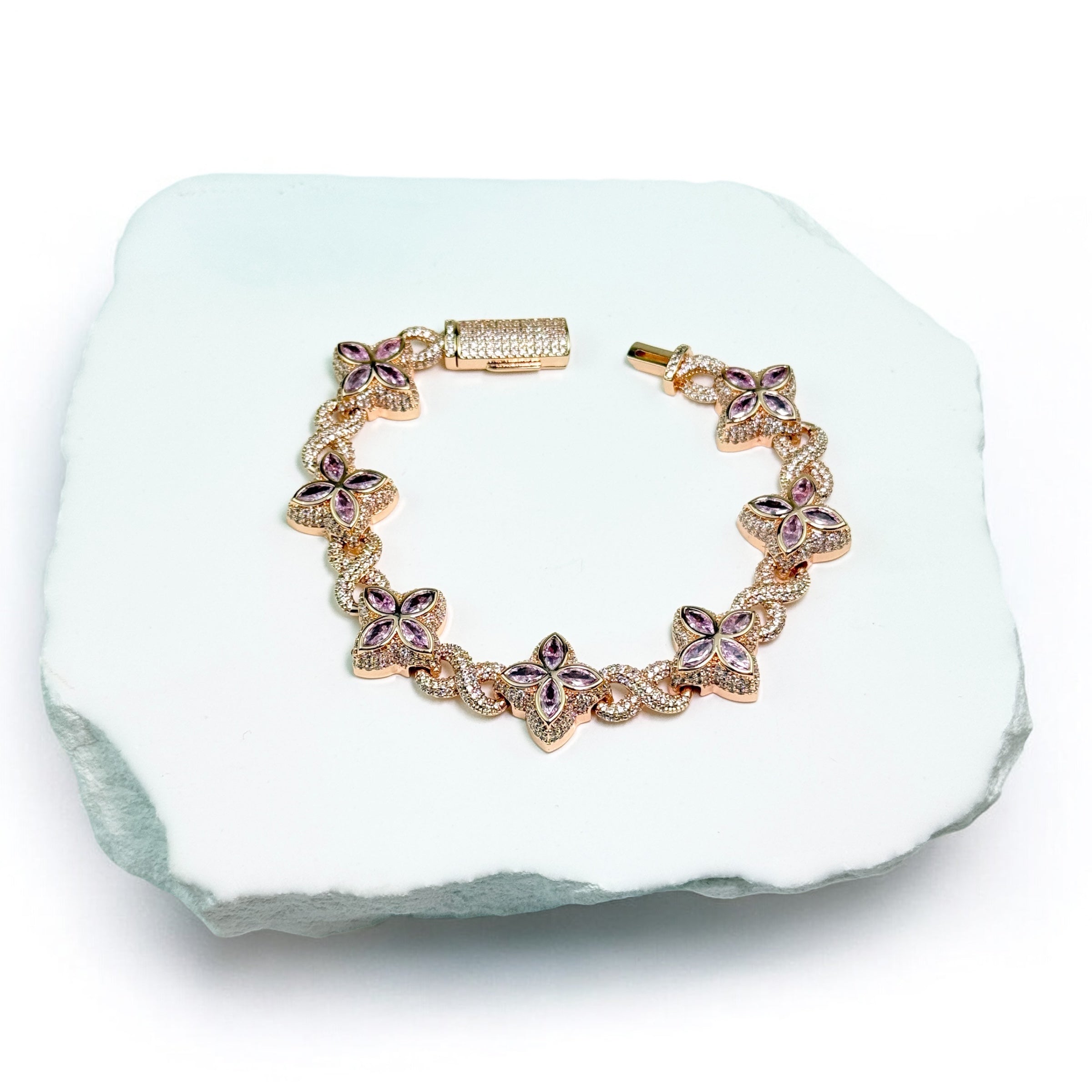 INFINITY FIORI DIAMANT ARMBAND - ROSÉGULD/ROSA