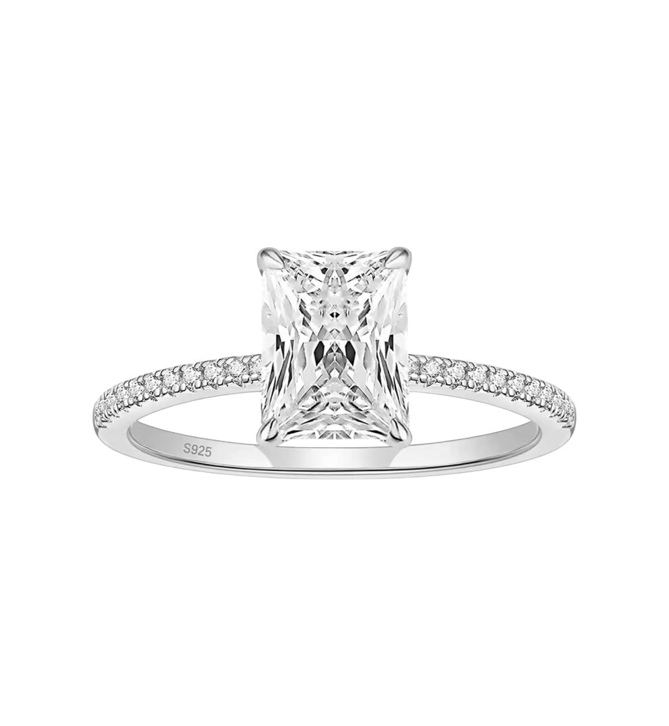 DIAMANT RING RADIANT MOISSANITE S925 - SILVER