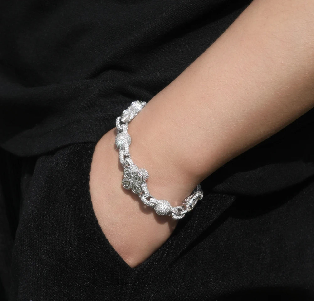 FIORI GLOBE DIAMANT ARMBAND - SILVER