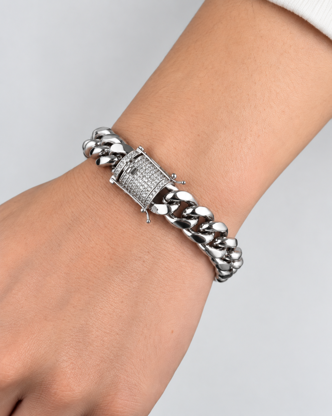 CUBAN ARMBAND LYX - SILVER (10MM)