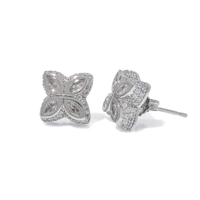 INFINITY FIORI DIAMANT ÖRHÄNGEN - SILVER