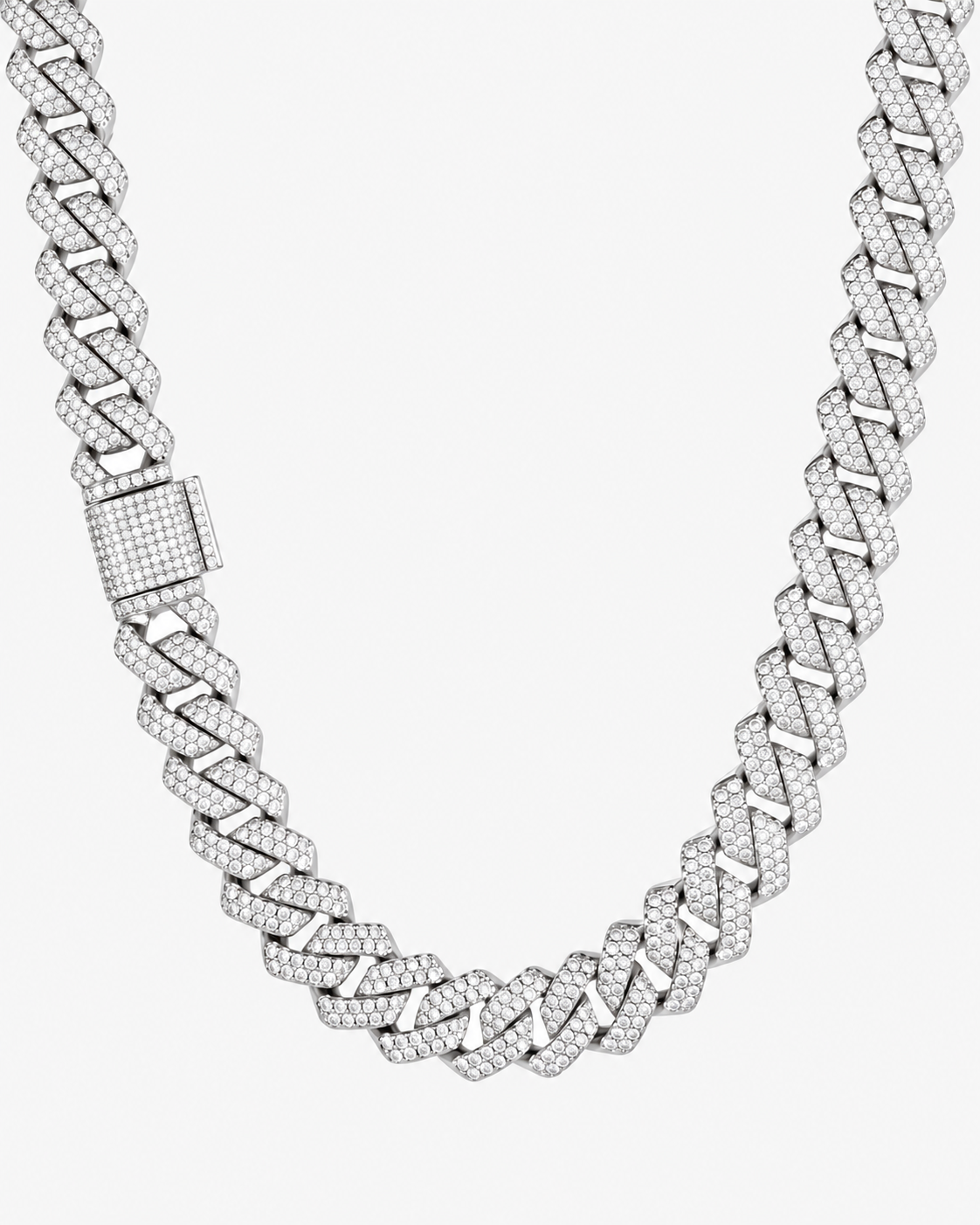 CUBAN ICE LYX HALSBAND - SILVER (14MM)