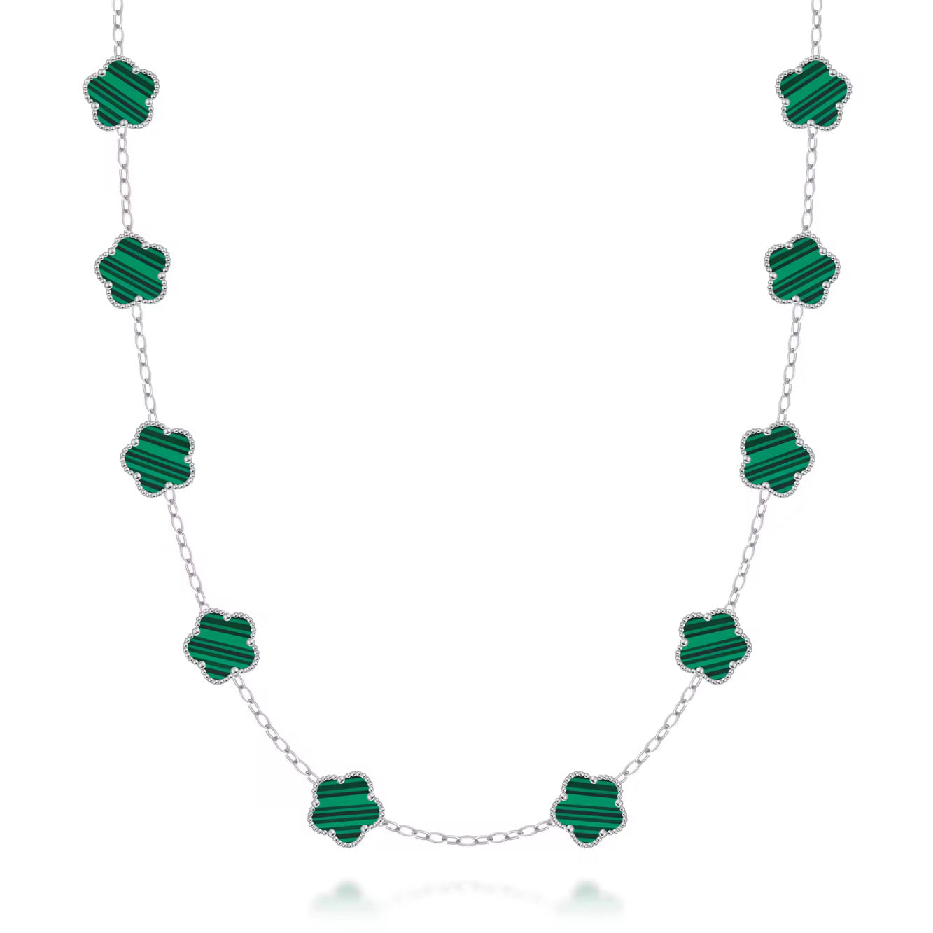 FIORI HALSBAND V2 - SILVER/GRÖN