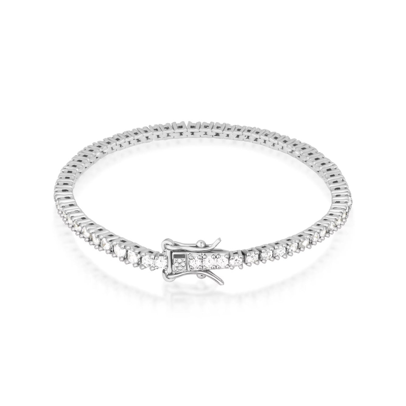 TENNIS ARMBAND LYX - SILVER (4MM)
