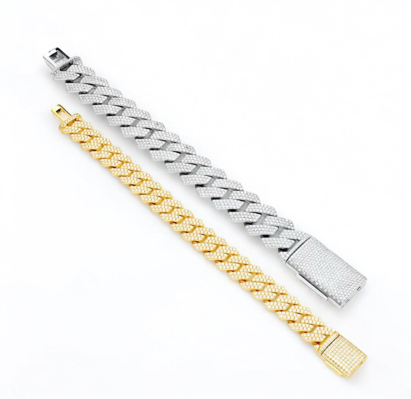 CUBAN ICE ARMBAND MOISSANITE S925 - SILVER