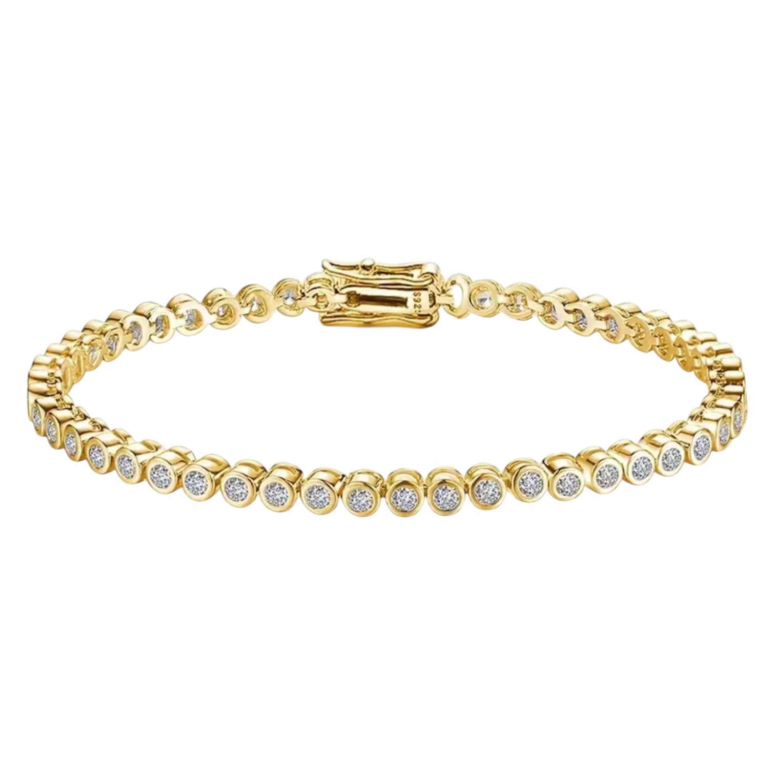 TENNIS PERLA ARMBAND MOISSANITE S925 - GULD