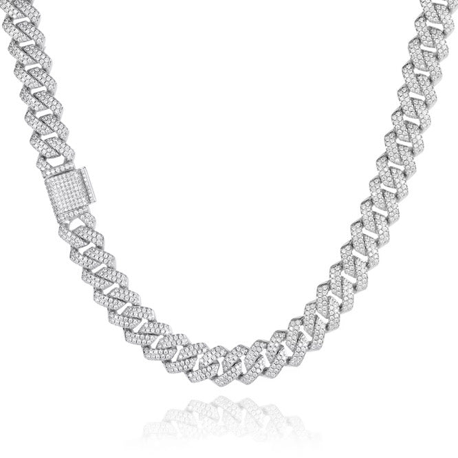 CUBAN ICE LYX HALSBAND - SILVER (10MM)