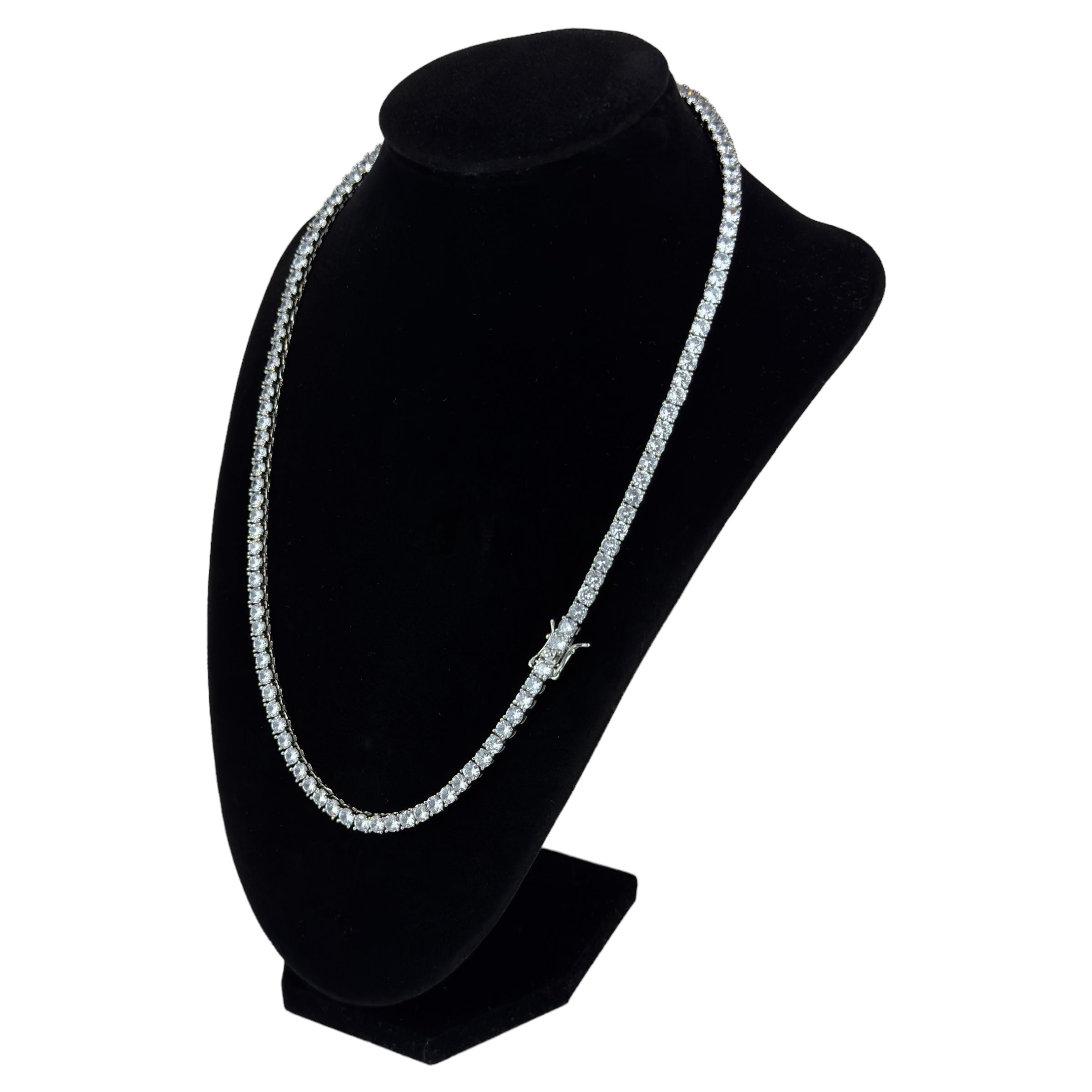 TENNIS HALSBAND LYX - SILVER (4MM)