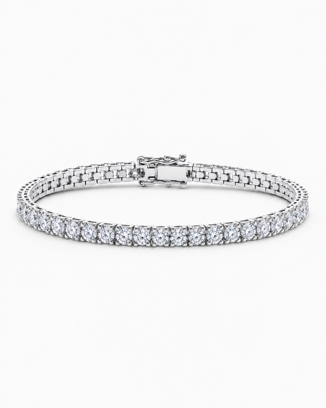 TENNIS ARMBAND LYX - SILVER (4MM)