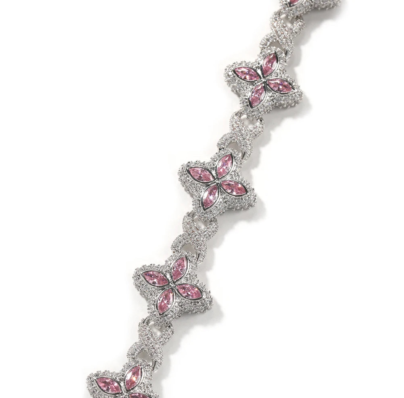 INFINITY FIORI DIAMANT ARMBAND - SILVER/ROSA