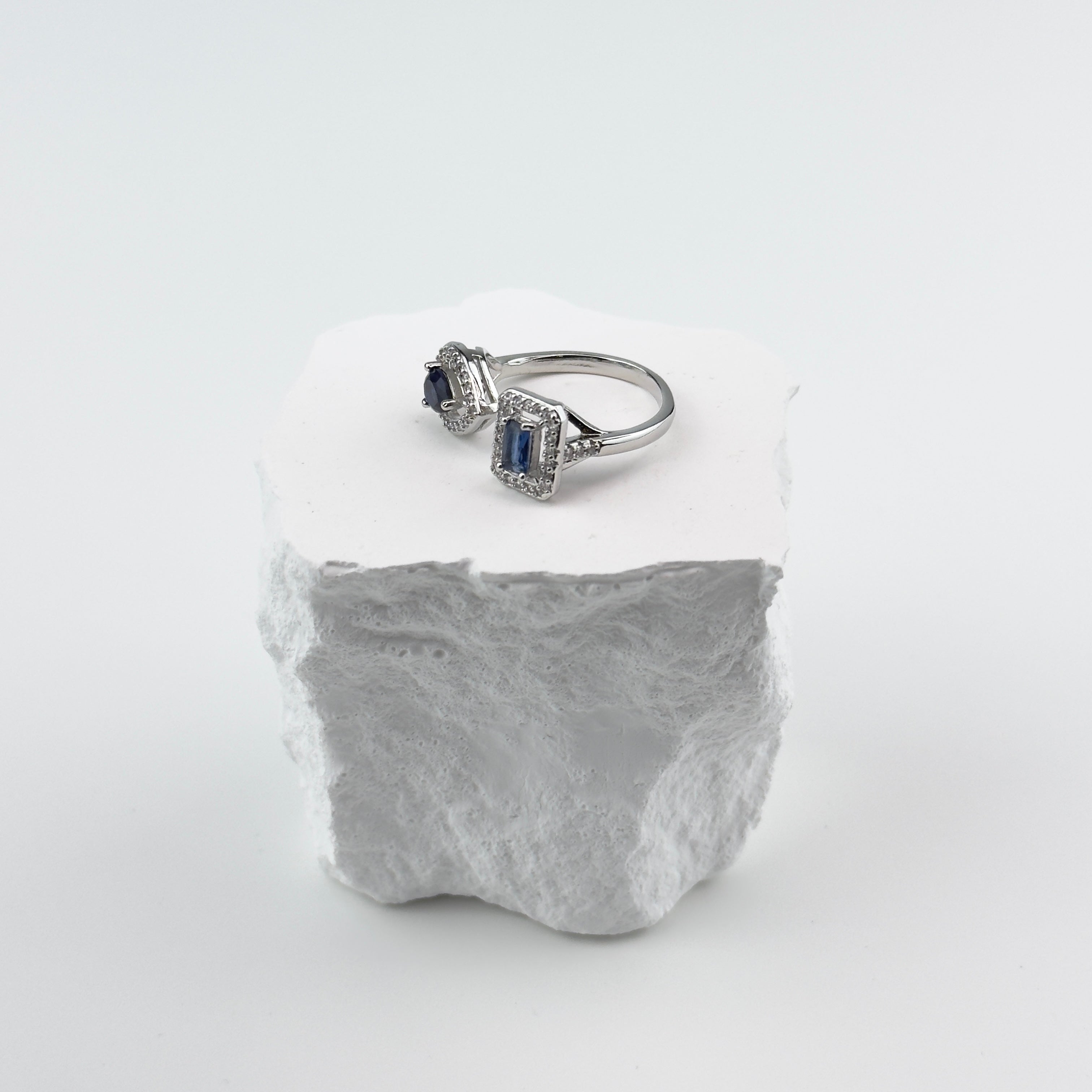 RING DIAMANTE - SILVER/BLÅ