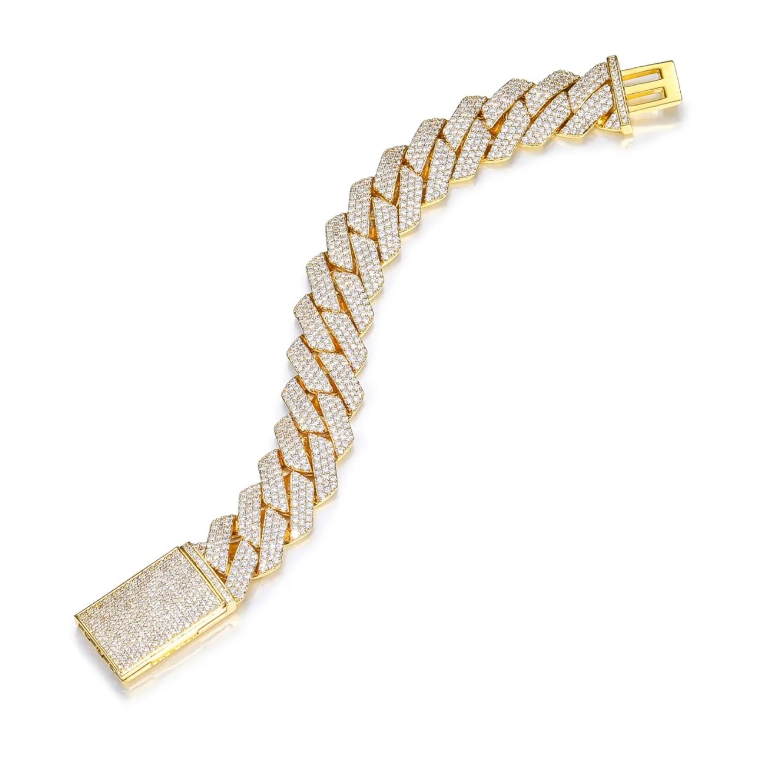CUBAN ICE ARMBAND MOISSANITE S925 - GULD