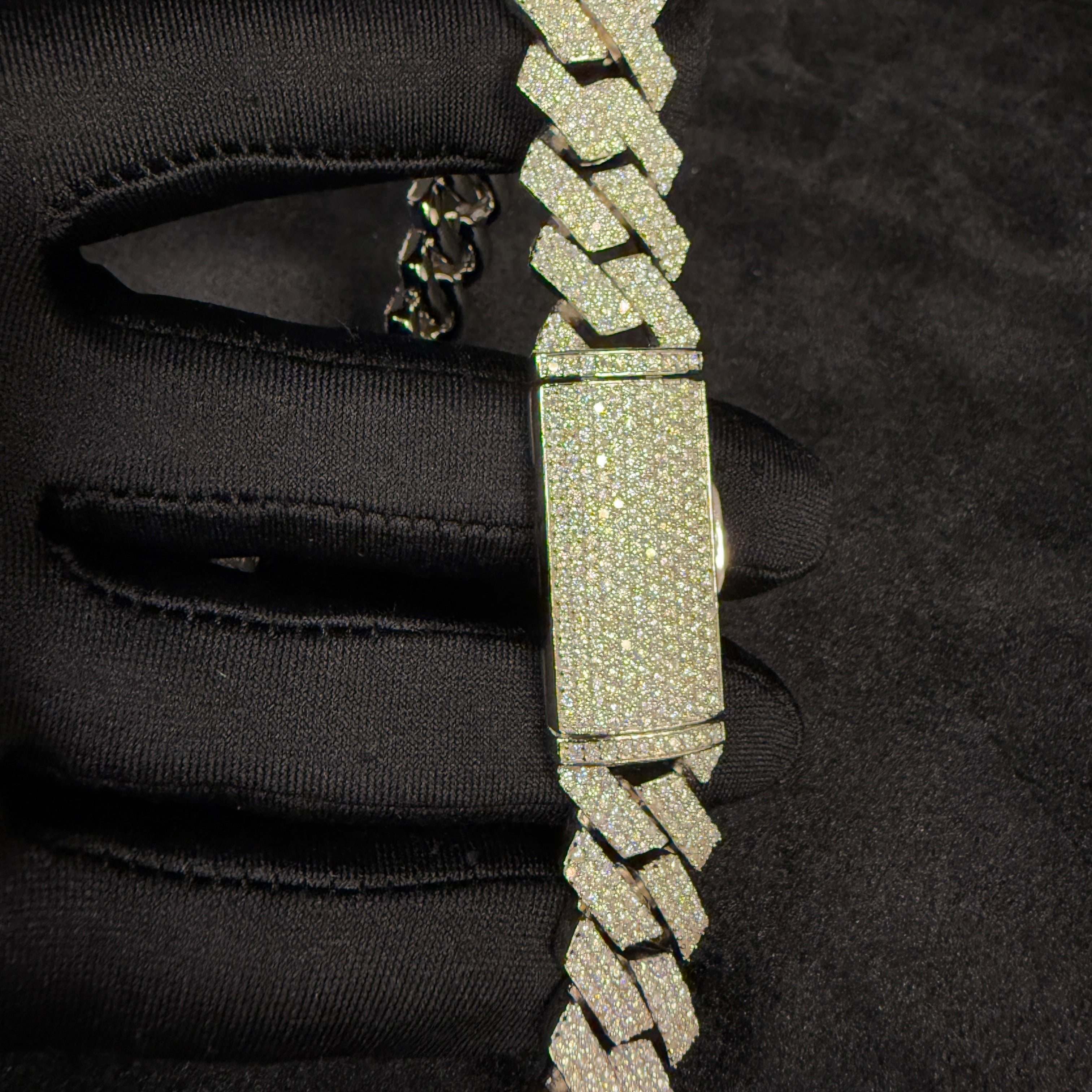 CUBAN ICE HALSBAND MOISSANITE S925 - SILVER