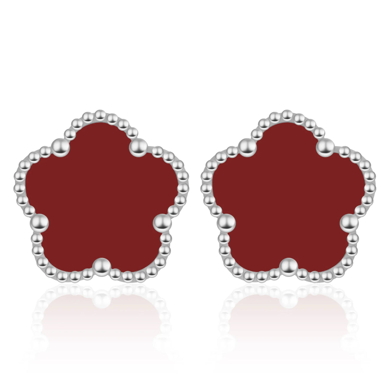 ÖRHÄNGEN FIORI - SILVER/RÖD