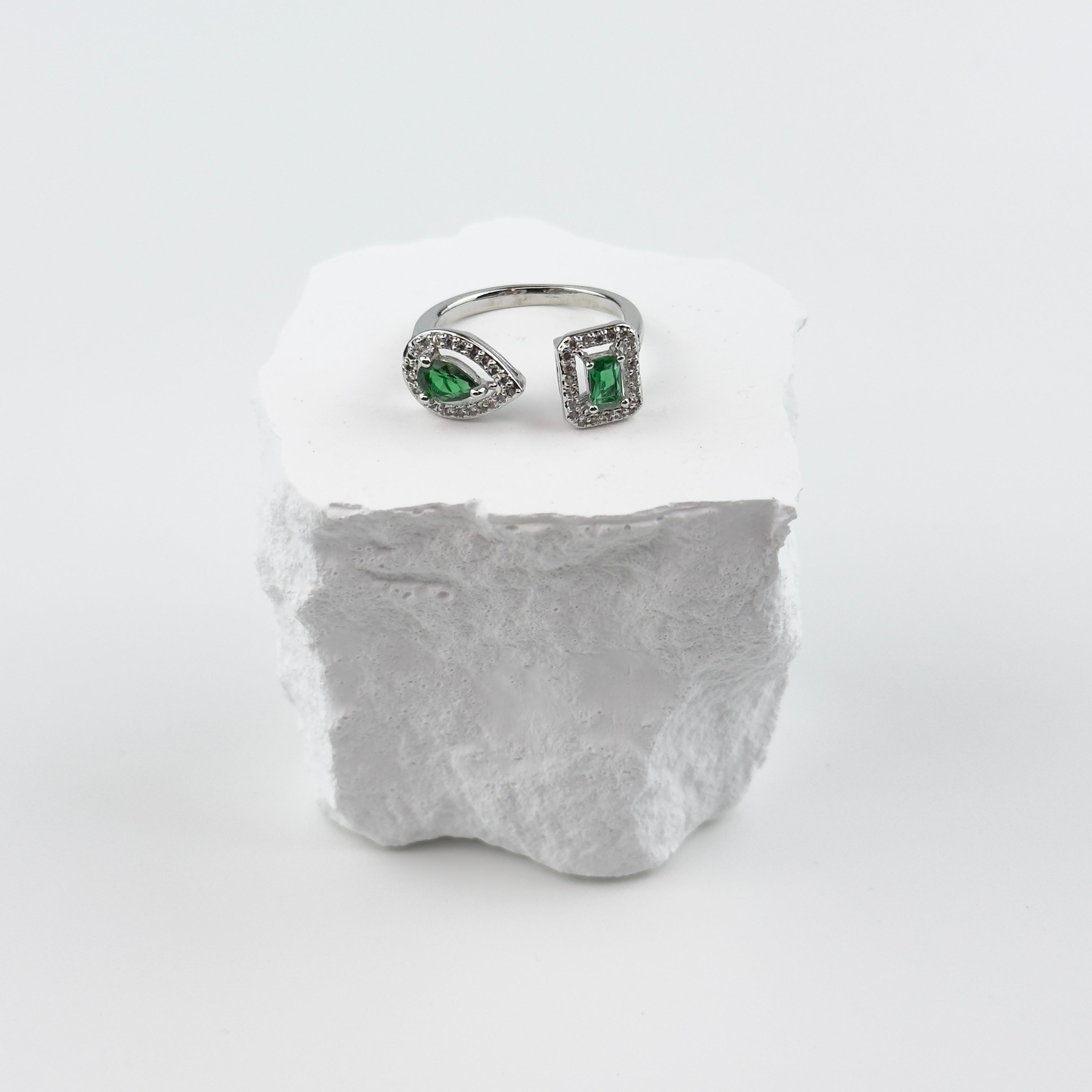 RING DIAMANTE - SILVER/GRÖN