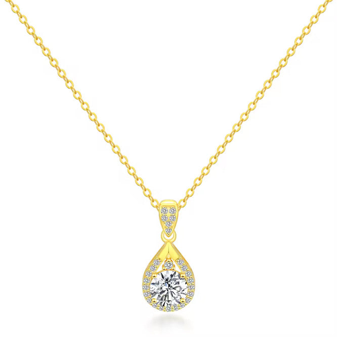 DROP DIAMOND HALSBAND MOISSANITE S925 - GULD
