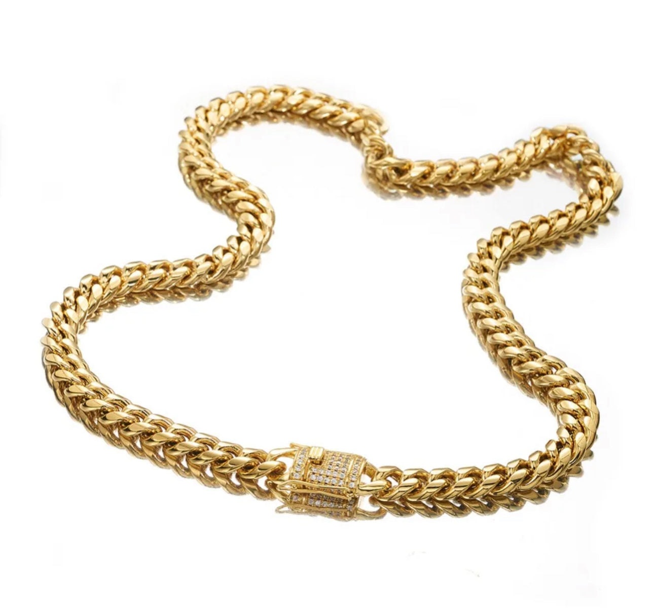 CUBAN HALSBAND LYX - GULD (8MM)