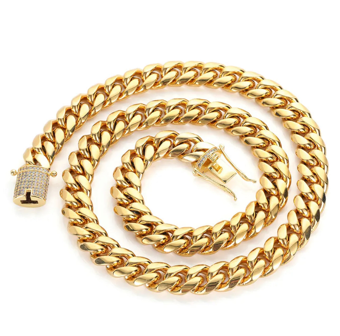 CUBAN HALSBAND LYX - GULD (10MM)