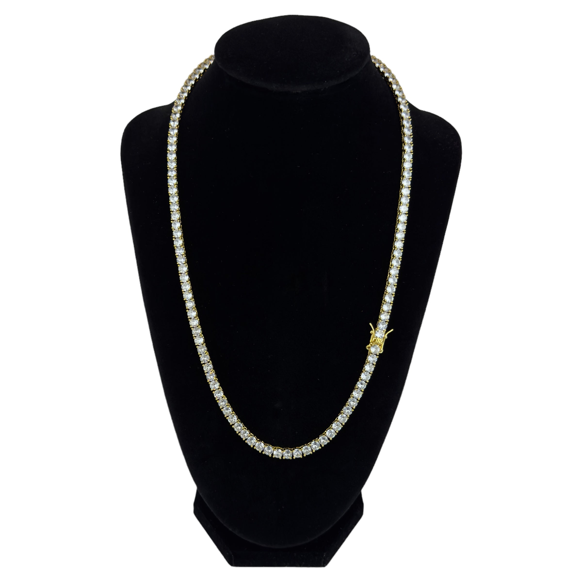 TENNIS HALSBAND LYX - GULD (4MM)