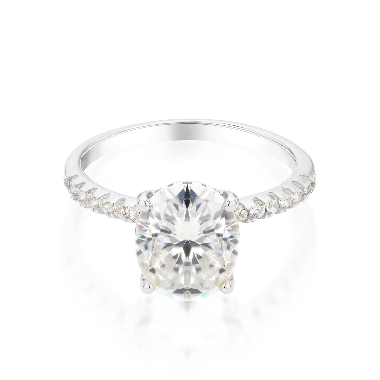 DIAMANT RING OVAL MOISSANITE S925 - SILVER