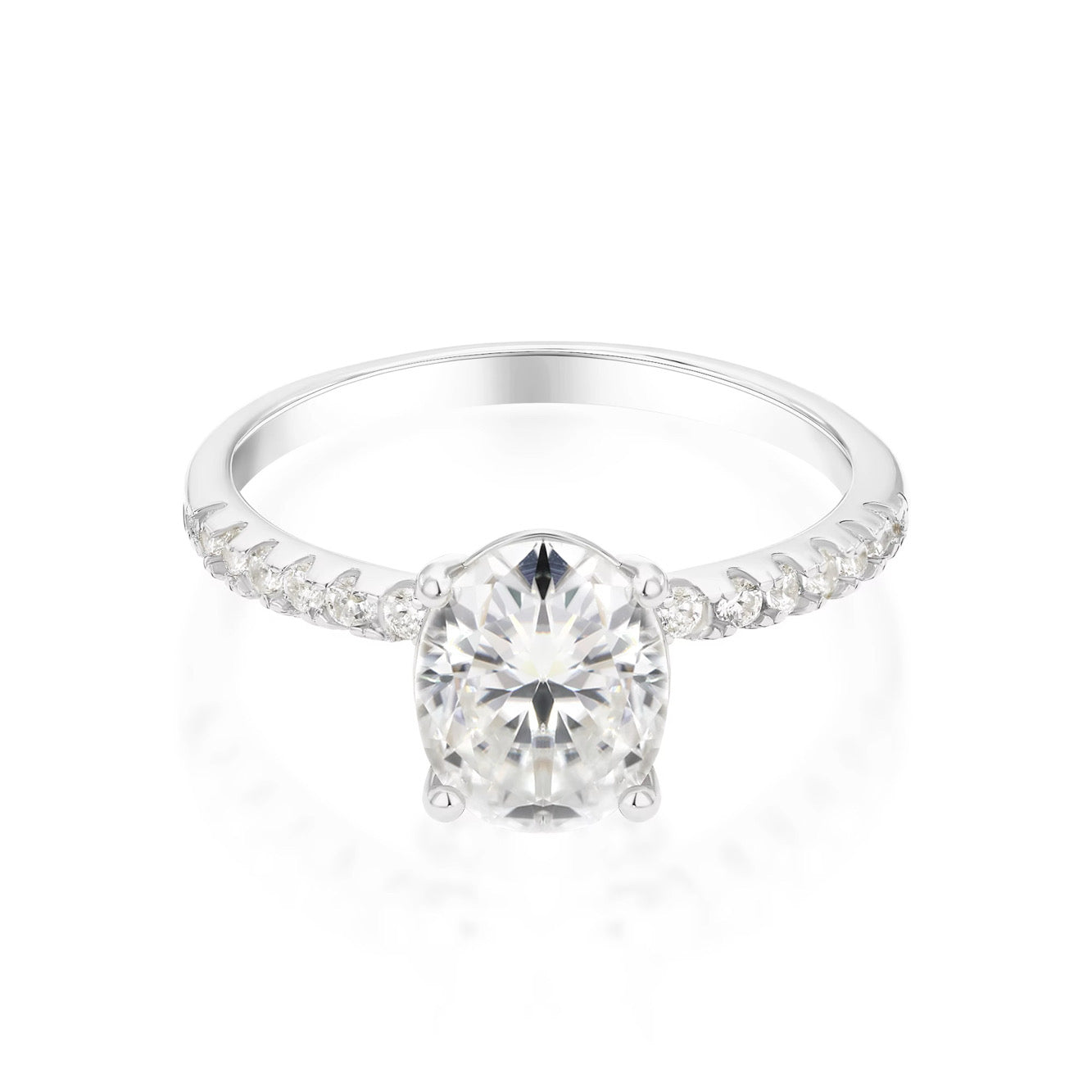 DIAMANT RING OVAL MOISSANITE S925 - SILVER