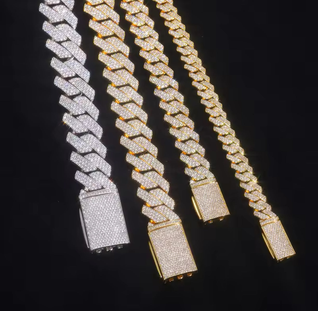 CUBAN ICE HALSBAND MOISSANITE S925 - SILVER