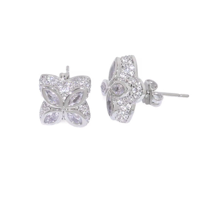 INFINITY FIORI DIAMANT ÖRHÄNGEN - SILVER