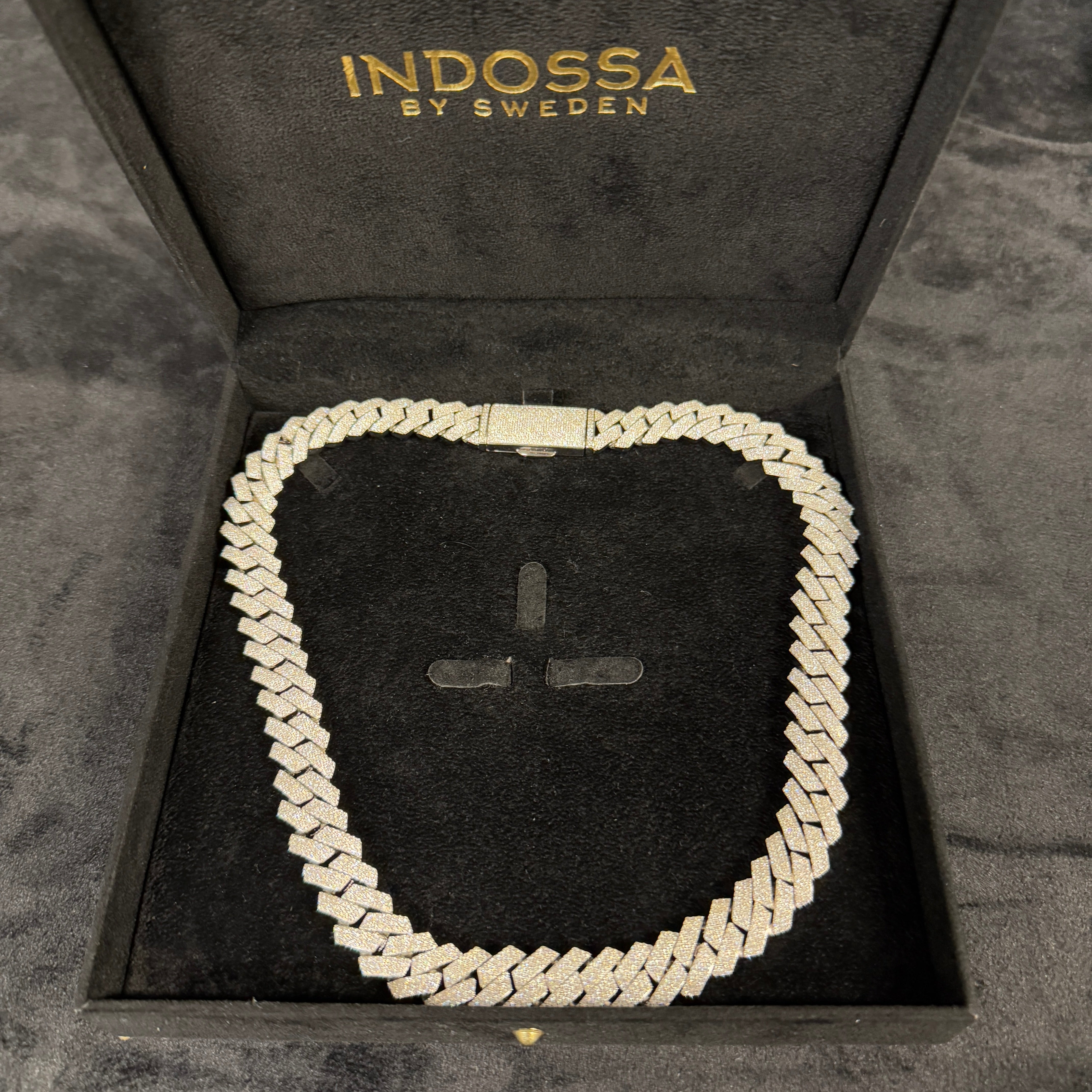 CUBAN ICE HALSBAND MOISSANITE S925 - SILVER