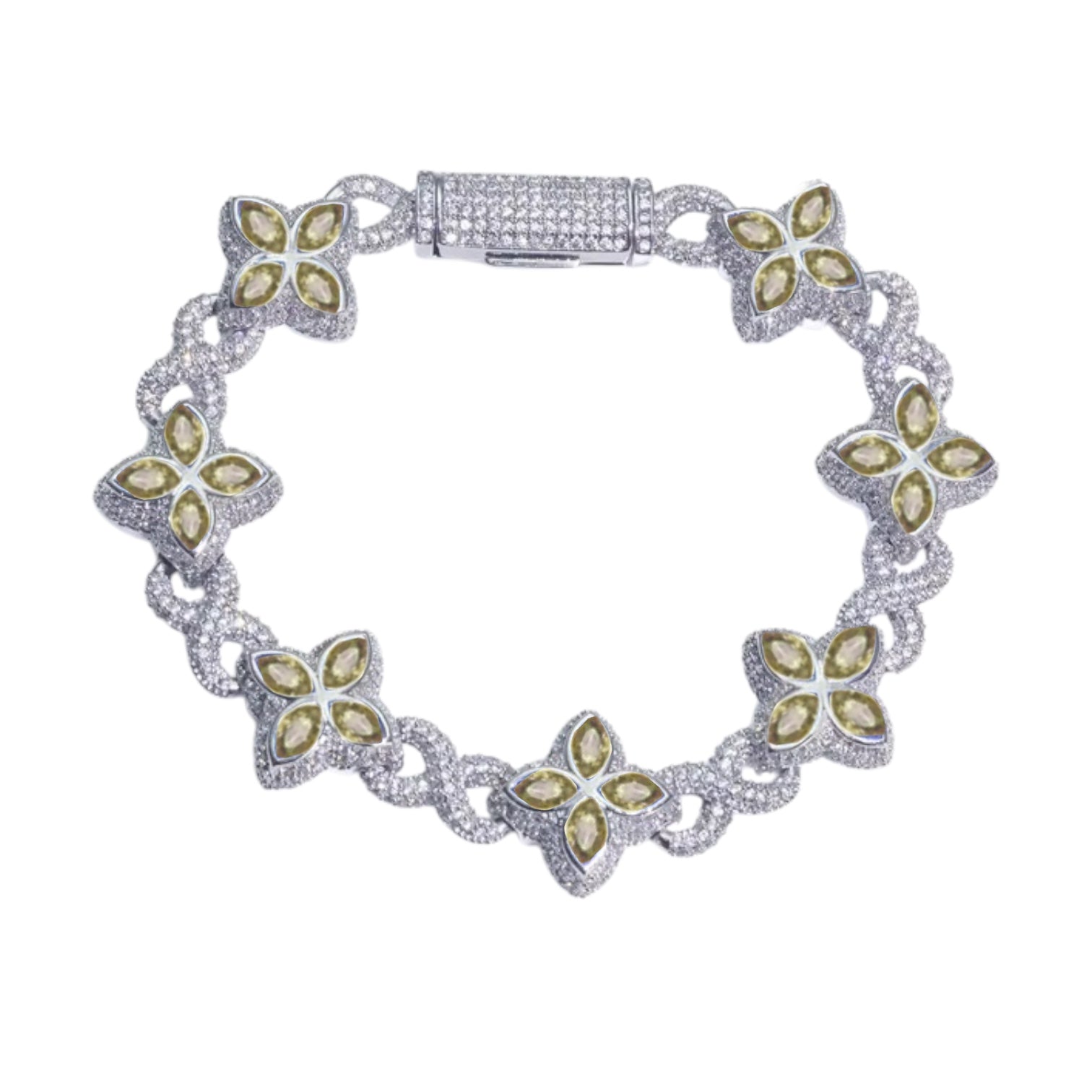 INFINITY FIORI DIAMANT ARMBAND - SILVER/GRÖN
