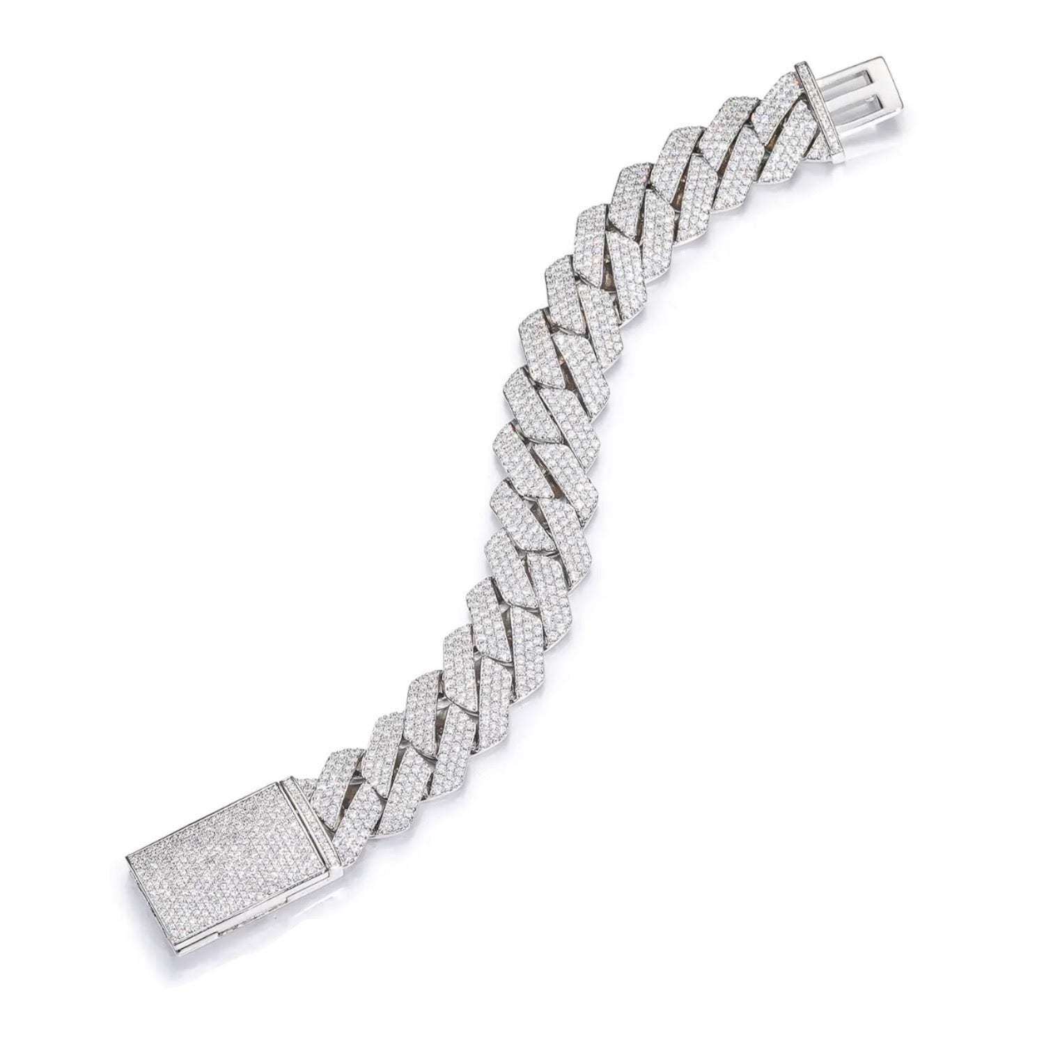 CUBAN ICE ARMBAND MOISSANITE S925 - SILVER