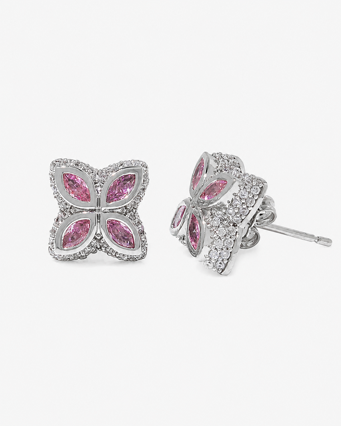 INFINITY FIORI DIAMANT ÖRHÄNGEN - SILVER/ROSA