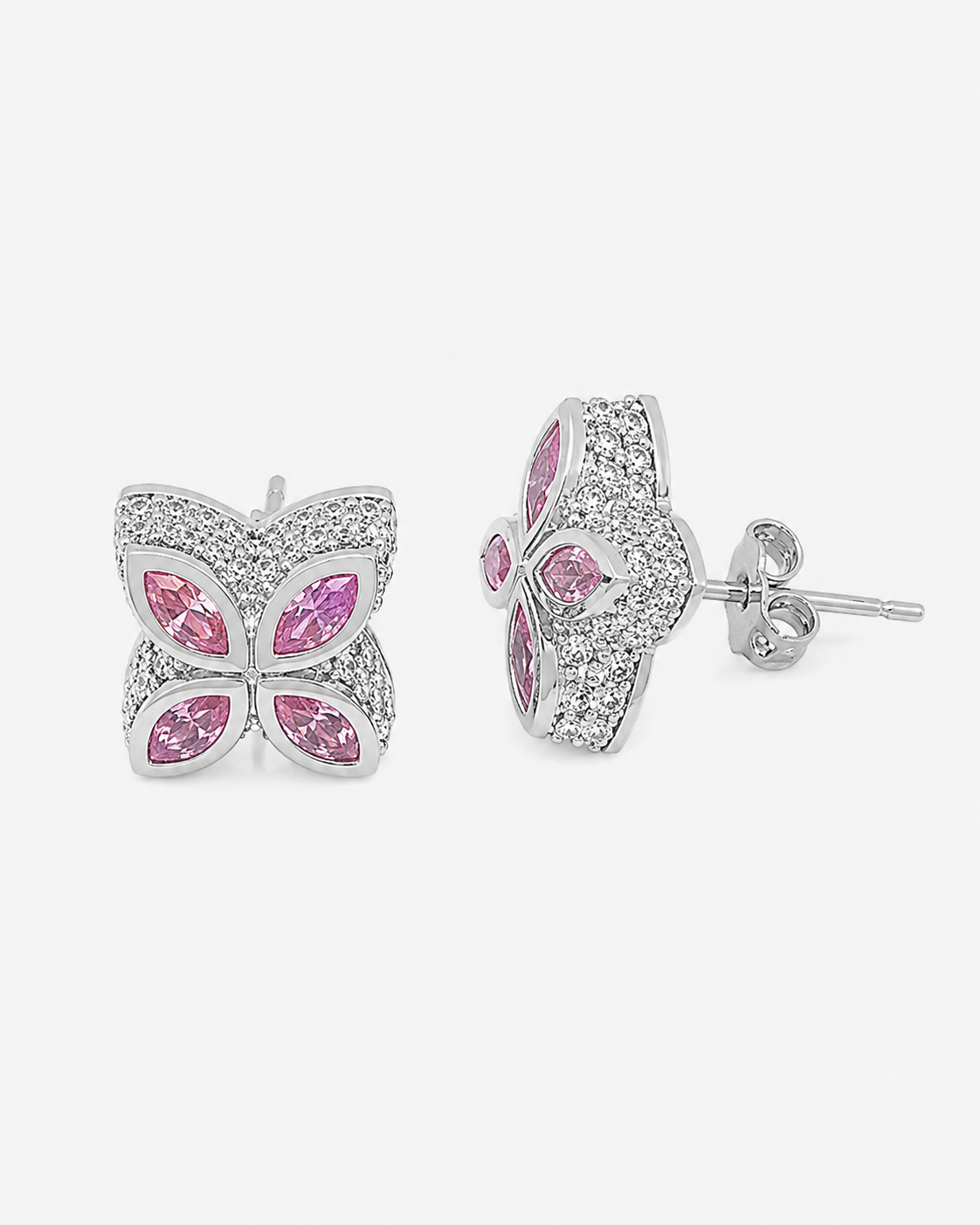 INFINITY FIORI DIAMANT ÖRHÄNGEN - SILVER/ROSA