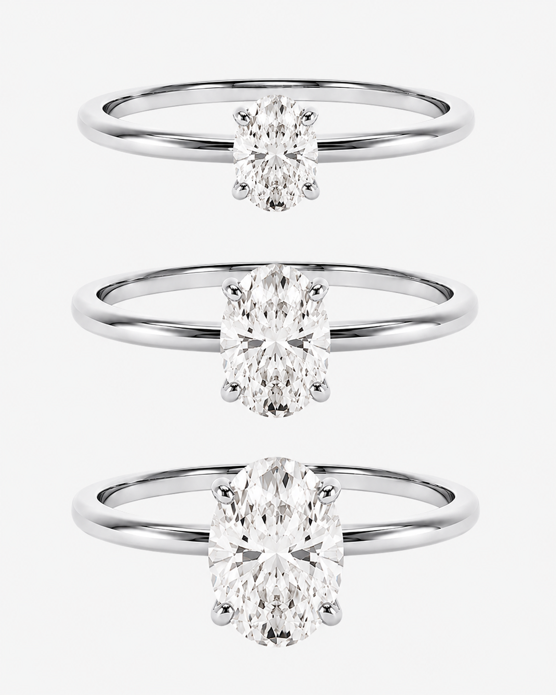 DIAMANT RING OVAL V2 MOISSANITE S925 - SILVER