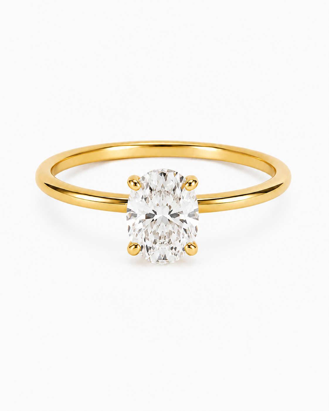 DIAMANT RING OVAL V2 MOISSANITE S925 - GULD