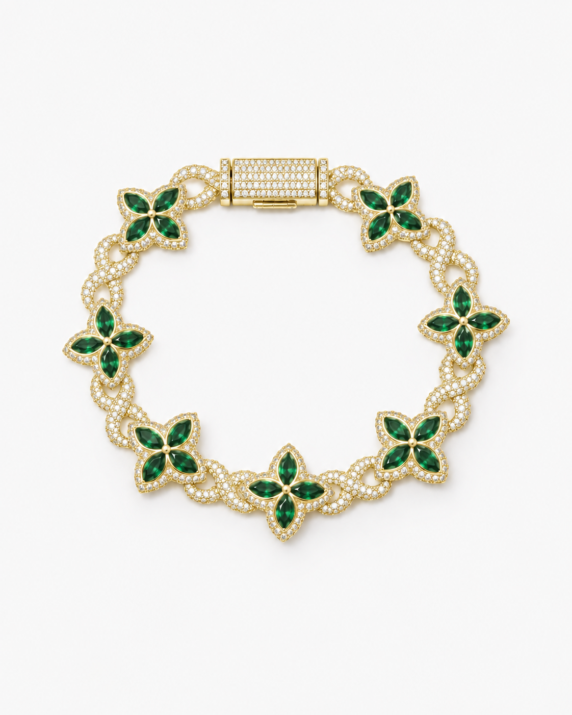 INFINITY FIORI DIAMANT ARMBAND - GULD/GRÖN