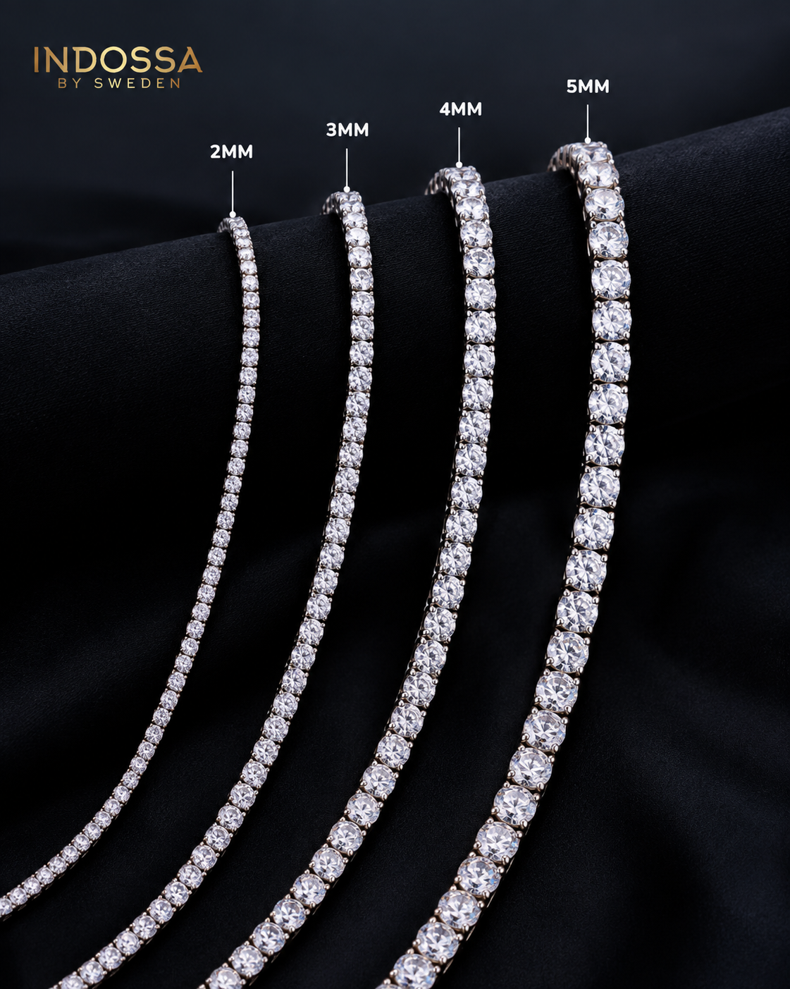 TENNIS HALSBAND LYX - GULD (2MM)