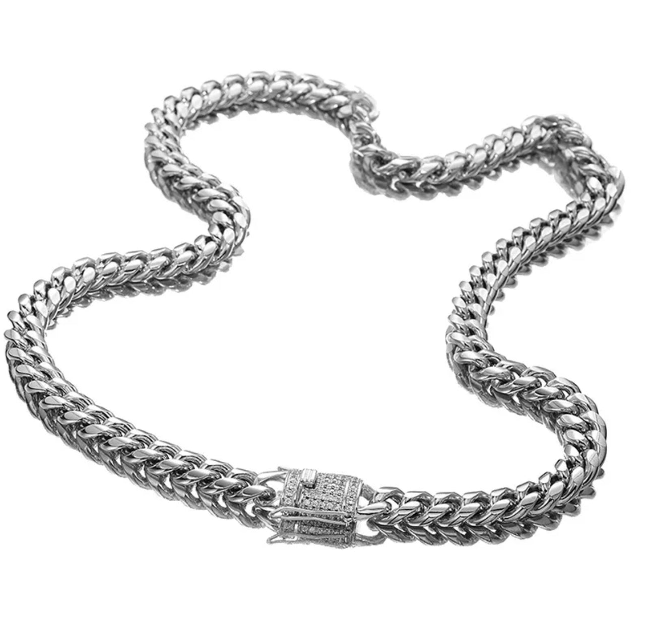 CUBAN HALSBAND LYX - SILVER (8MM)