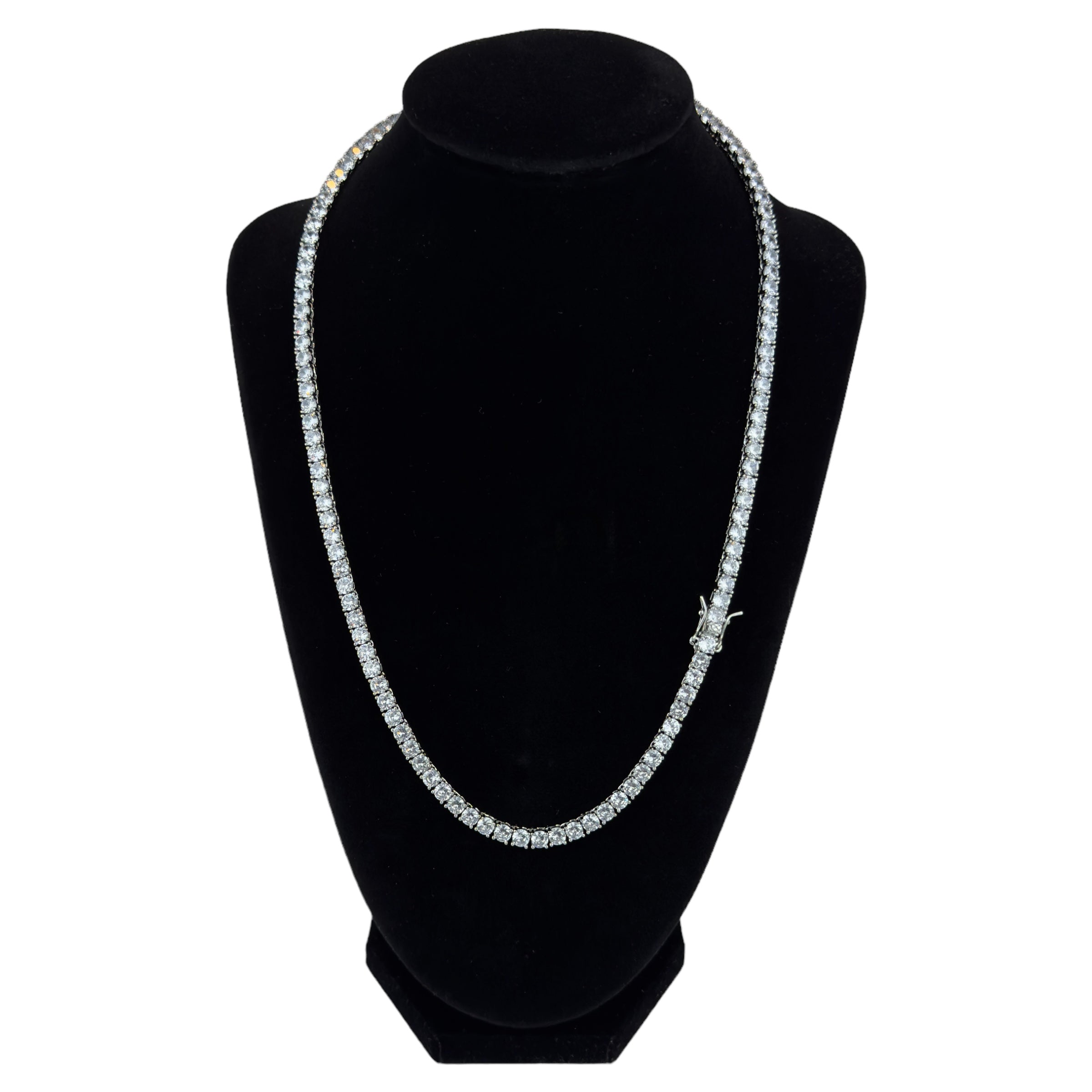 TENNIS HALSBAND LYX - SILVER (4MM)