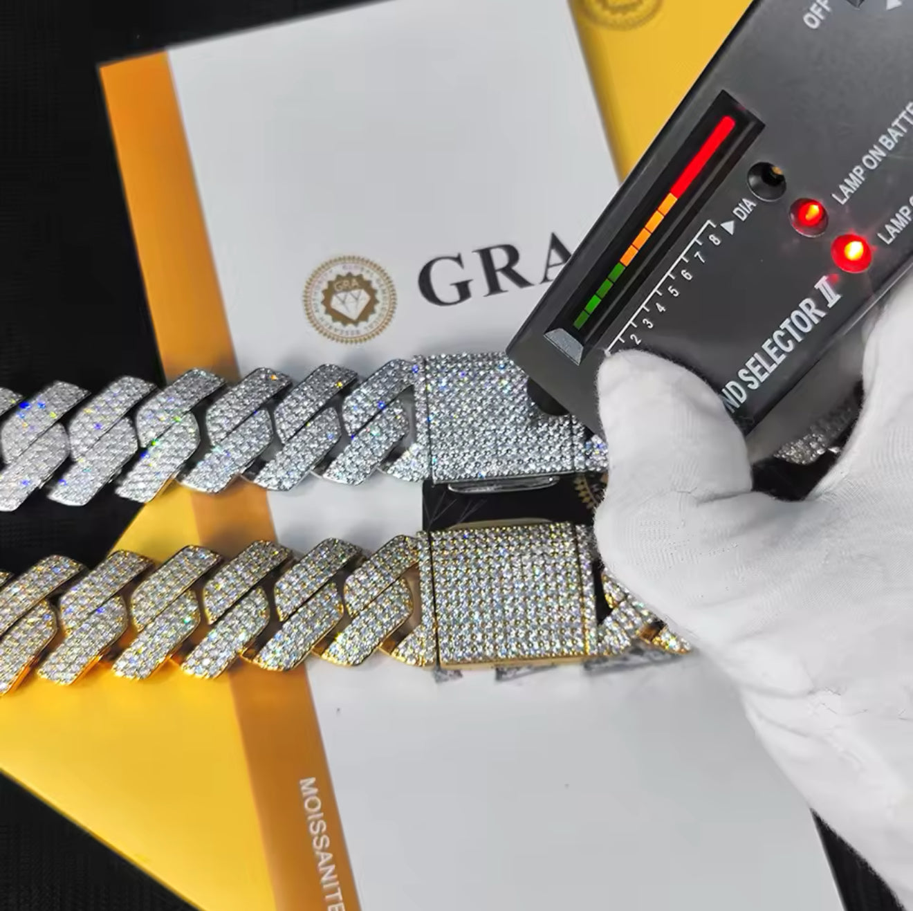 CUBAN ICE HALSBAND MOISSANITE S925 - SILVER