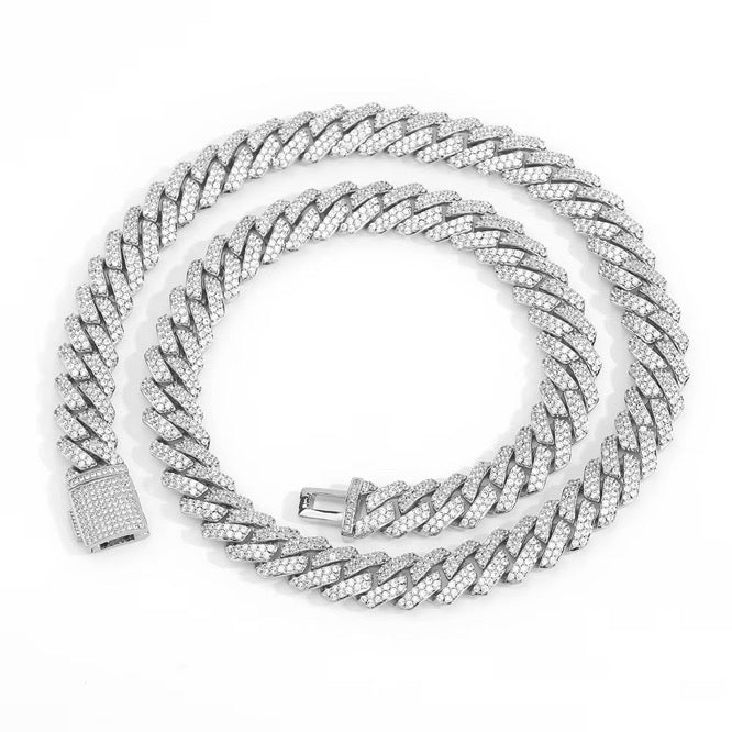 CUBAN ICE LYX HALSBAND - SILVER (10MM)