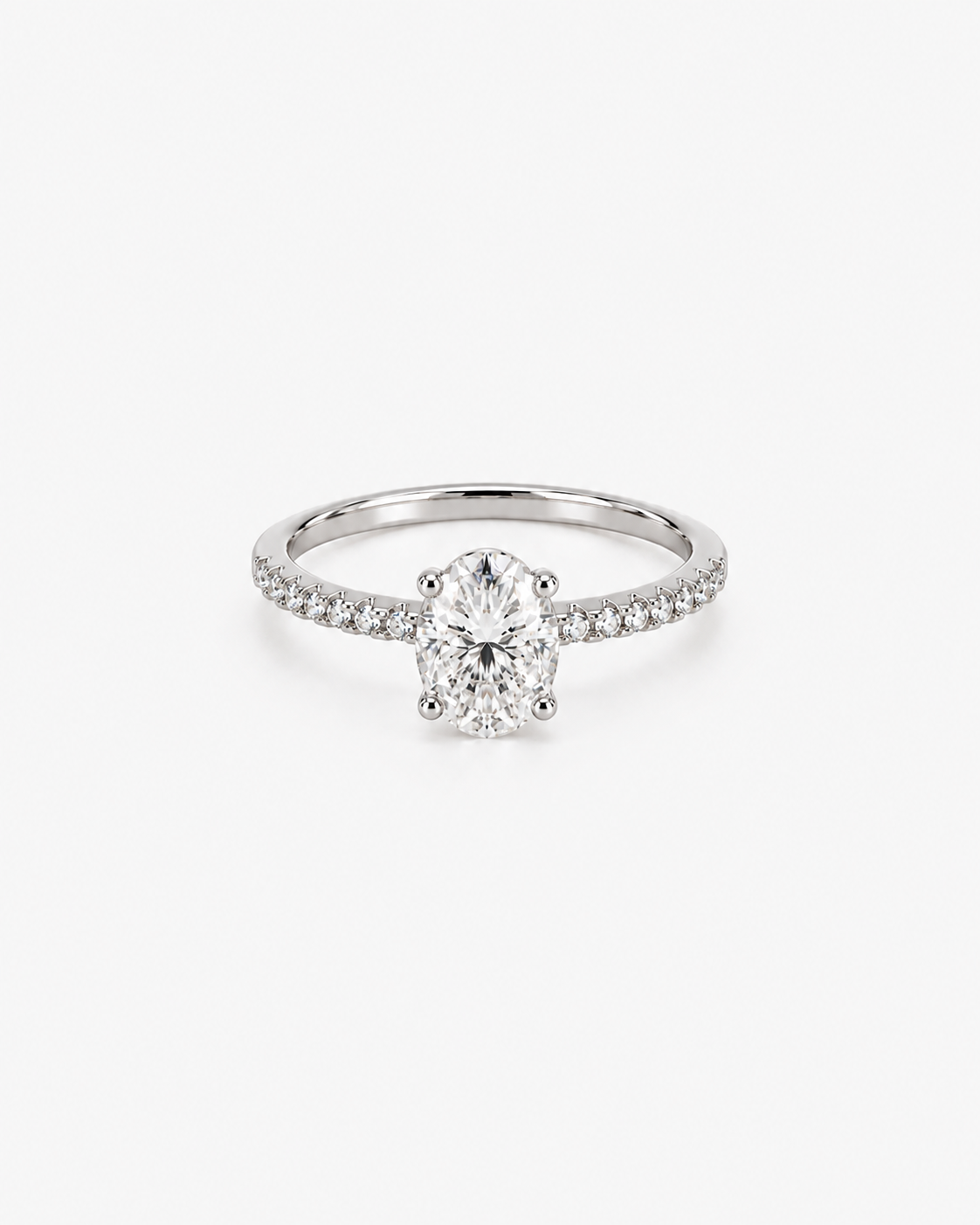 DIAMANT RING OVAL MOISSANITE S925 - SILVER