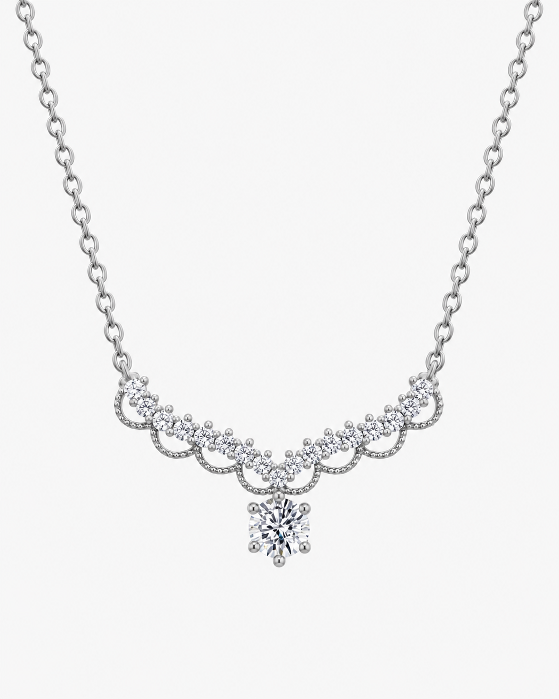 QUEEN HALSBAND MOISSANITE S925 - SILVER