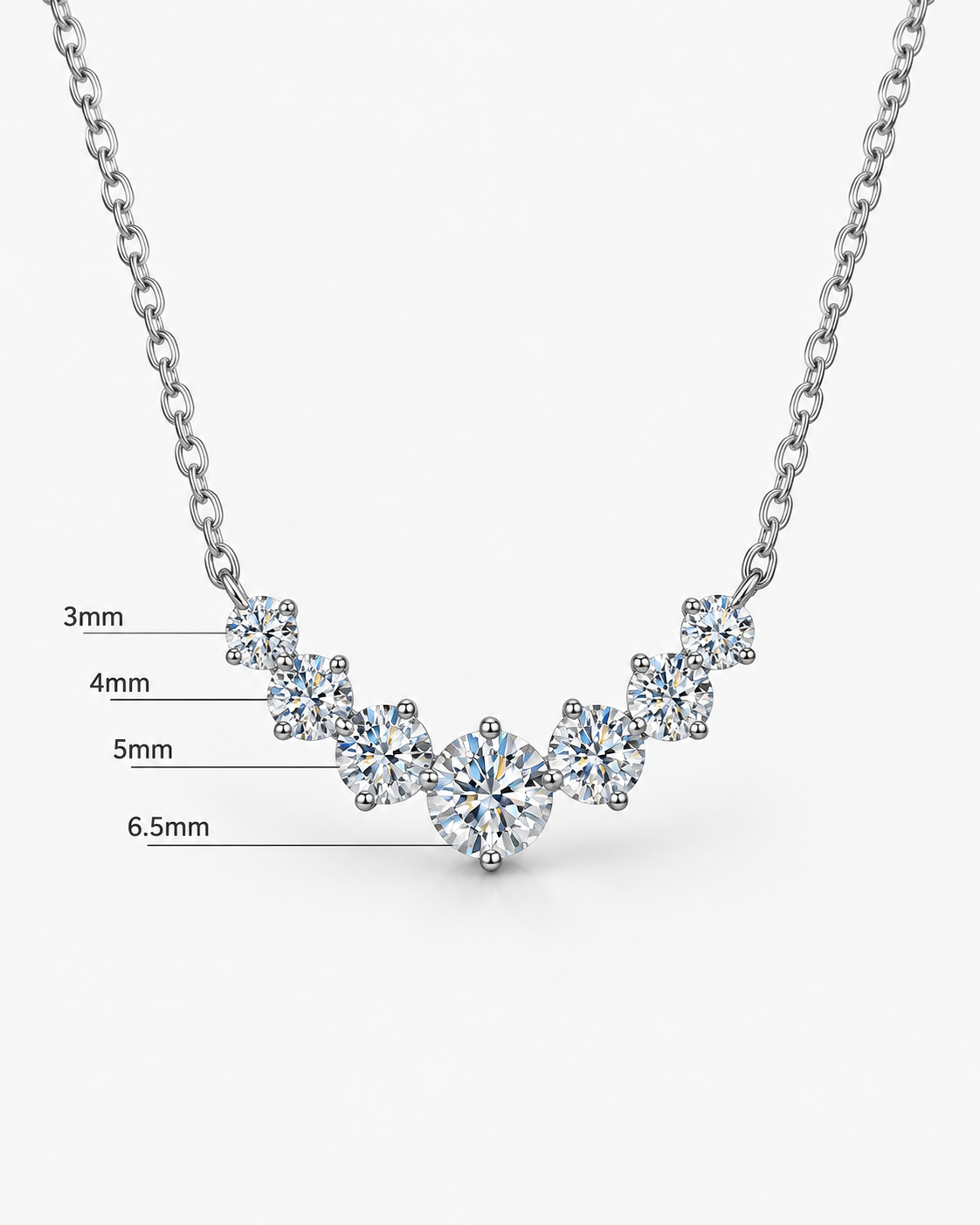 DIAMANTI HALSBAND MOISSANITE S925 - VITGULD