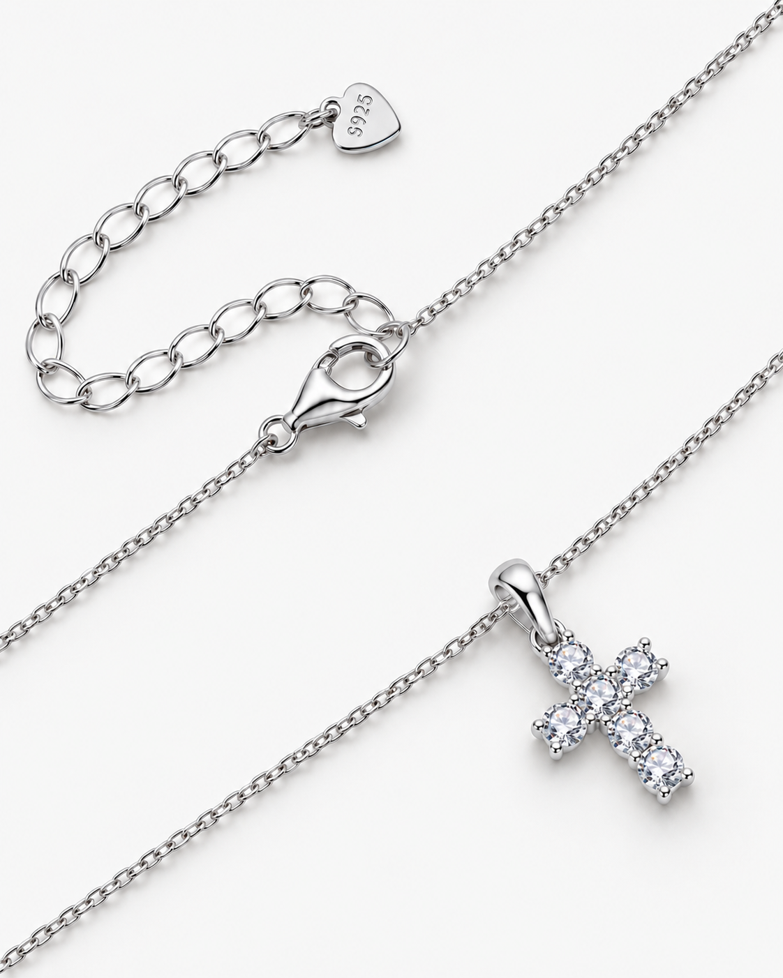 DIAMANT KORS HALSBAND MOISSANITE S925 - SILVER