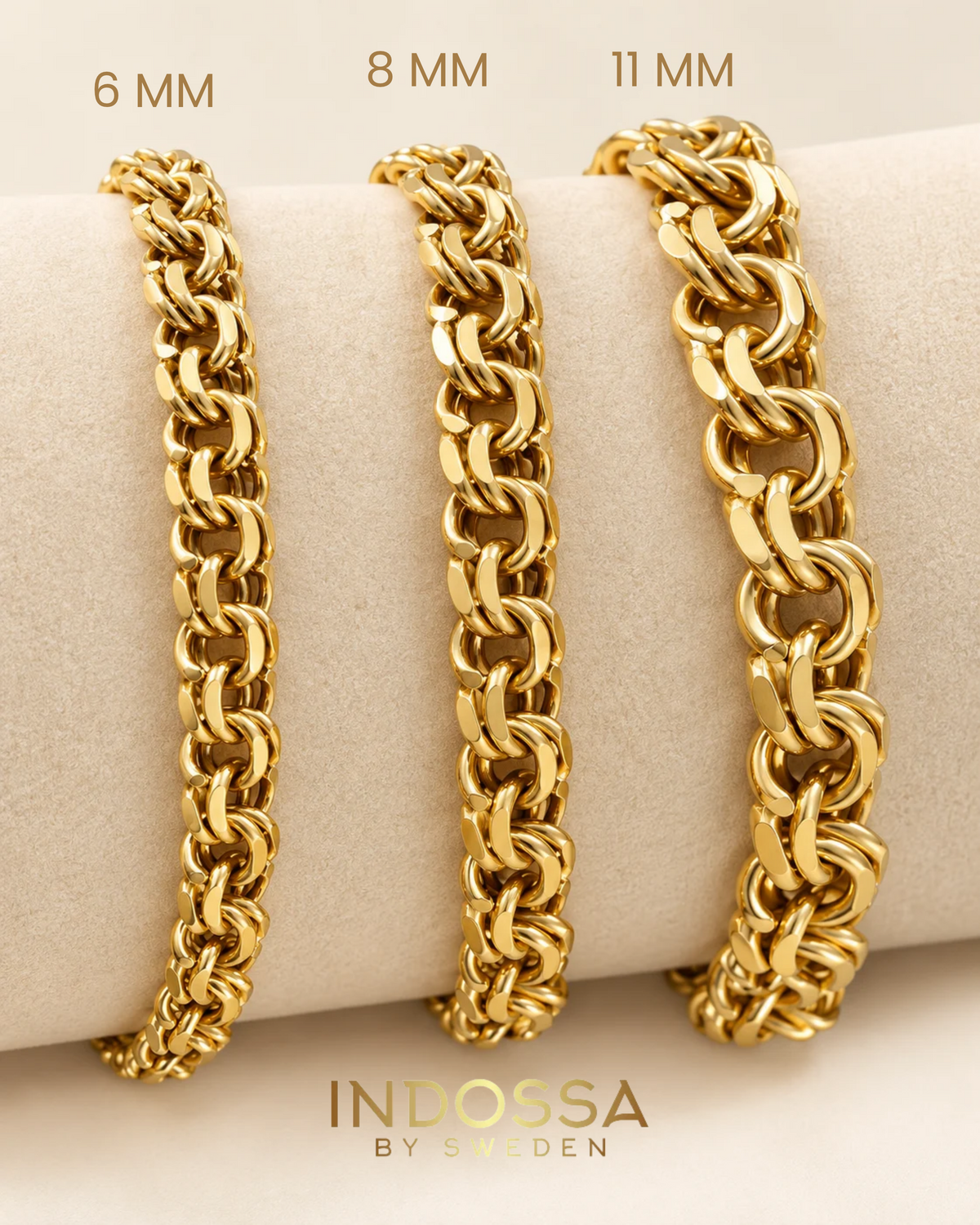 BISMARCK LYX HALSBAND - GULD (8MM)