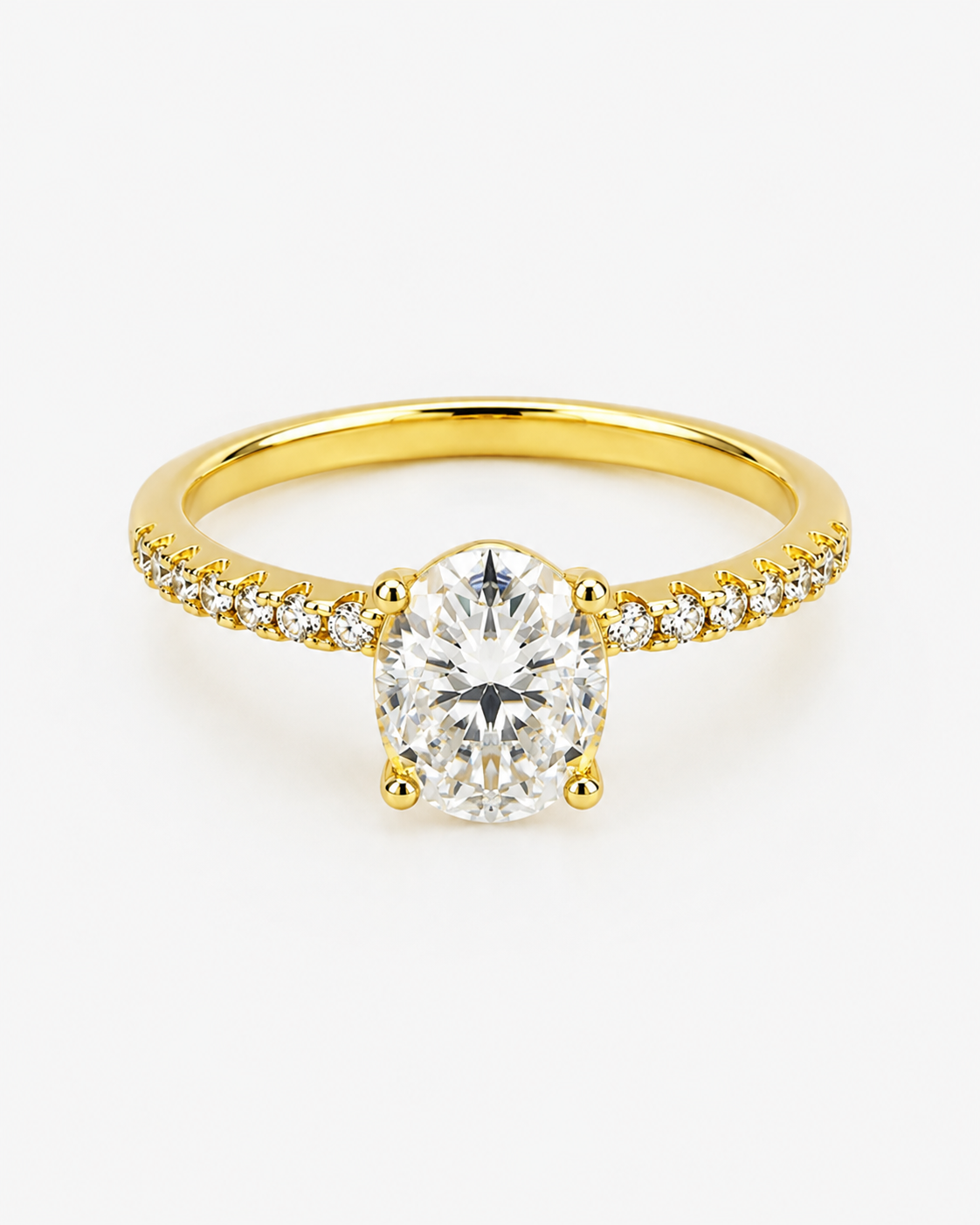 DIAMANT RING OVAL MOISSANITE S925 - GULD