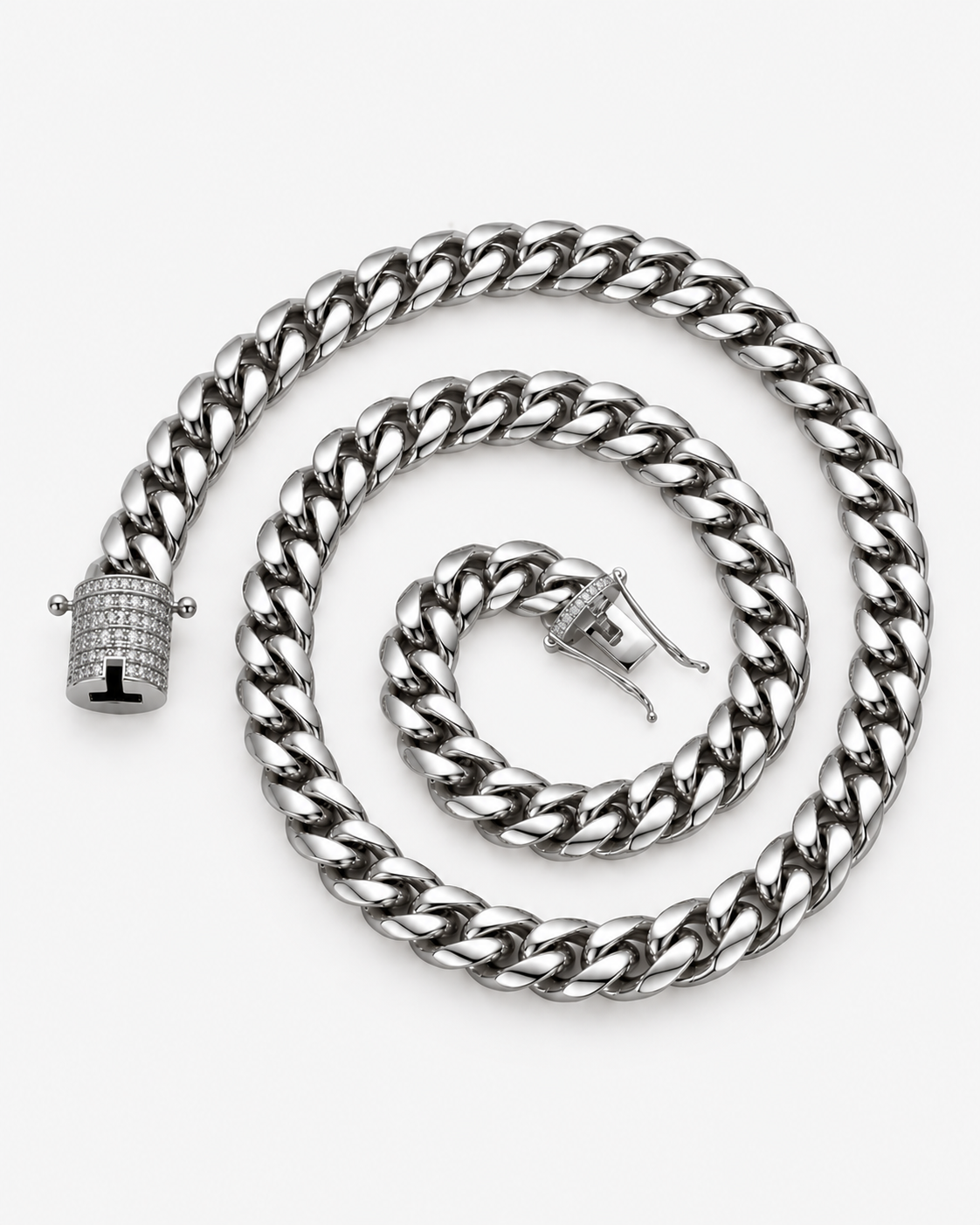 CUBAN HALSBAND LYX - SILVER (8MM)
