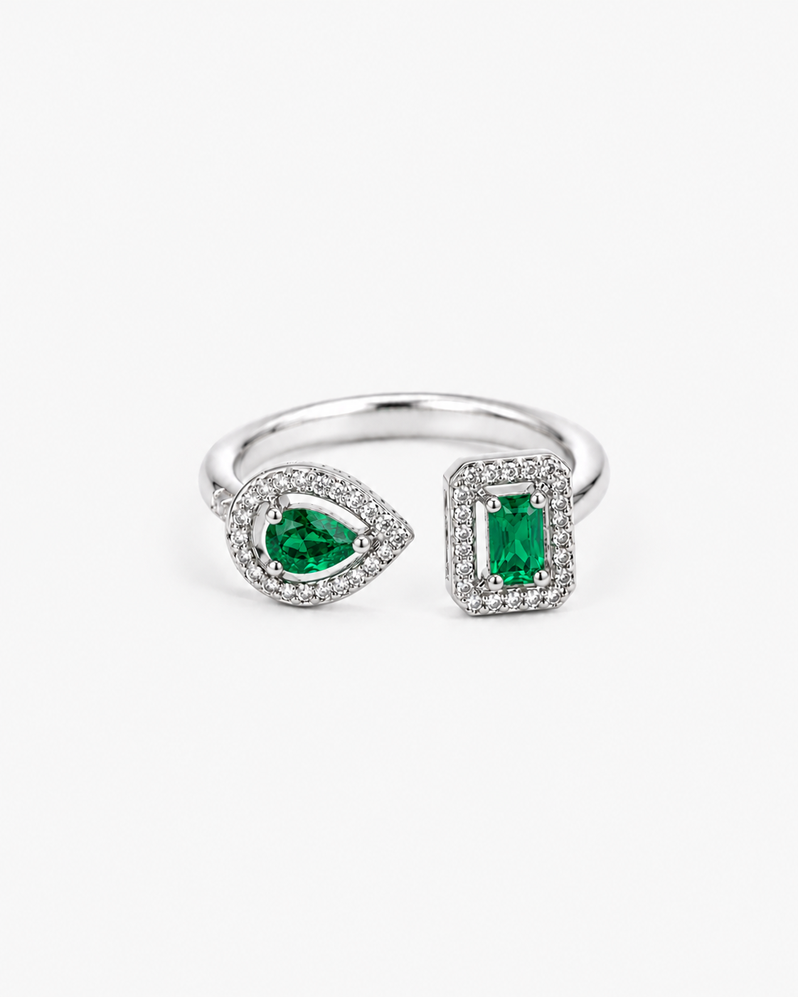 RING DIAMANTE - SILVER/GRÖN